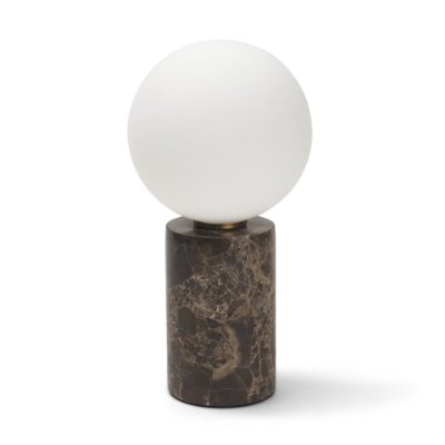 71527 - Caldo Brown Marble Base w/ Frosted Glass Globe Table Lamp