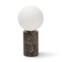 71527 - Caldo Brown Marble Base w/ Frosted Glass Globe Table Lamp