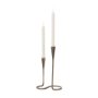 71530 - Naja Antique Brass Metal Double Taper Candle Holder