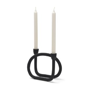 Serpens Black Metal Large Candleholder
