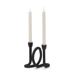 Serpens Black Metal Narrow Candle Holder