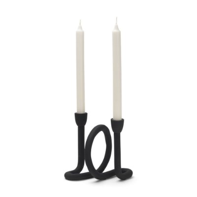 71579 - Serpens Black Metal Narrow Candle Holder
