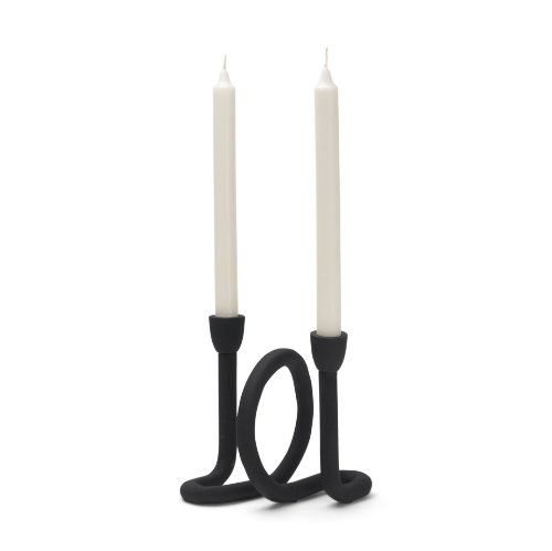 71579 - Serpens Black Metal Narrow Candle Holder