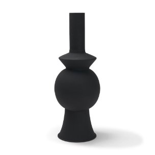 Veda Large Black Metal Geometric Vase