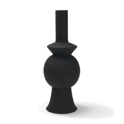 71577 - Veda Large Black Metal Geometric Vase