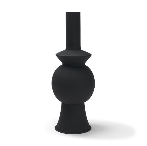 71577 - Veda Large Black Metal Geometric Vase