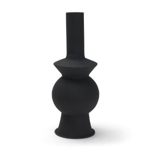 Veda Small Black Metal Geometric Vase