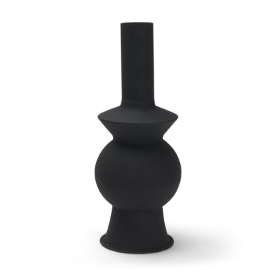 71576 - Veda Small Black Metal Geometric Vase