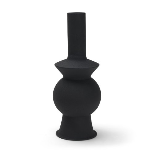 71576 - Veda Small Black Metal Geometric Vase