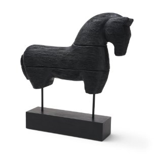 Equus Black Wooden Horse Decorative Object
