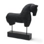 71580 - Equus Black Wooden Horse Decorative Object