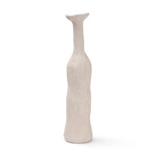 Runa Large Cream Ceramic Rustic Decorative Bottle