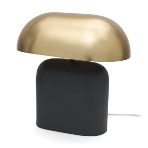 Liorre Textured Black Metal Base w/ Gold Metal Shade 1-Light Table Lamp