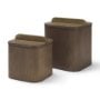 71605 - Benton Brown Wood w/ Brass Handle Decorative Box Set