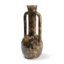 71610 - Aven Mottled Brown Glazed Ceramic Tall Neck Decorative Vase w/ Handles