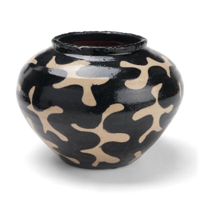71611 - Bosma Black and Cream Ceramic Urn