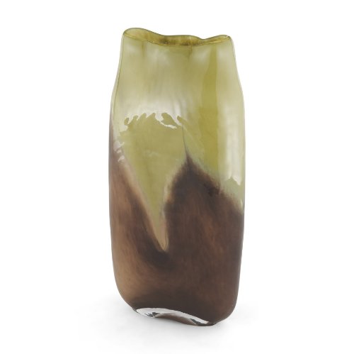 71622 - Tulano Tall Green and Brown Glass Vase