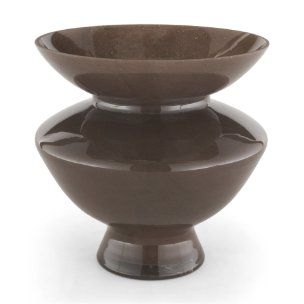 Bruna Wide Mouth Geometric Brown Glass Vase