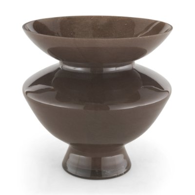 71623 - Bruna Wide Mouth Geometric Brown Glass Vase