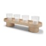 71636 - Plinth Walnut Wood w/ Glass Candle Holder