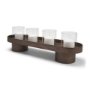 71637 - Plinth White-Washed Wood w/ Glass Candle Holder
