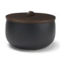 71638 - Voss Black Metal w/ Dark Wood Lid Canister
