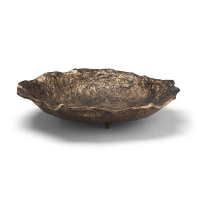 71647 - Verdant Large Antiqued Brass Metal Decorative Centerpiece Bowl