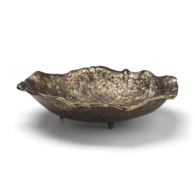 71648 - Verdant Small Antiqued Brass Metal Decorative Centerpiece Bowl
