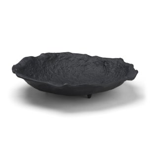 Verdant Large Matte Black Metal Decorative Centerpiece Bowl