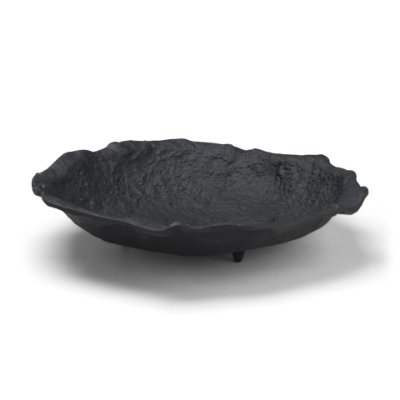 71649 - Verdant Large Matte Black Metal Decorative Centerpiece Bowl