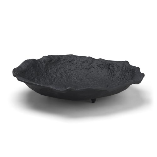71649 - Verdant Large Matte Black Metal Decorative Centerpiece Bowl