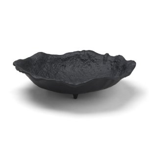 Verdant Small Matte Black Metal Decorative Centerpiece Bowl