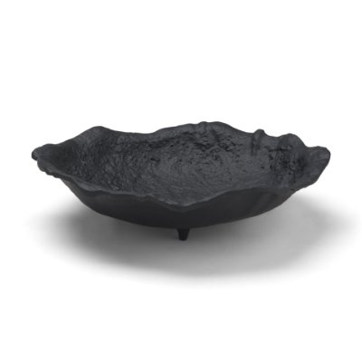 71650 - Verdant Small Matte Black Metal Decorative Centerpiece Bowl