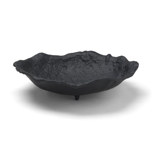 71650 - Verdant Small Matte Black Metal Decorative Centerpiece Bowl