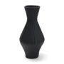 71652 - Patine Matte Black Metal Fluted Hourglass Decorative Vase