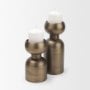 71655 - Pelar Large Antiqued Brass Stacked Pillar Candle Holder