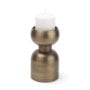 71656 - Pelar Small Antiqued Brass Stacked Pillar Candle Holder