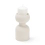 71658 - Pelar Small Matte White Metal Stacked Pillar Candle Holder