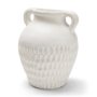 71666 - Basma White Scale Textured Ceramic Vase w/ Handles