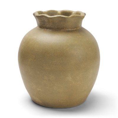 71668 - Melo Large Distressed Citron Yellow Ceramic Vase