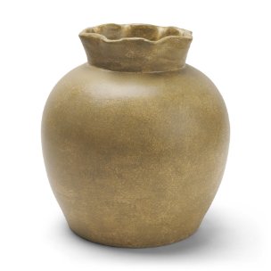 Melo Small Distressed Citron Yellow Ceramic Vase