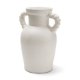 71669 - Trenza Small White Ceramic Vase w/ Twisted Handles
