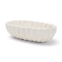 71671 - Camelia Fluted White Paper Mache Long Centerpiece Bowl