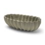 71677 - Camelia Fluted Sage Green Paper Mache Long Centerpiece Bowl