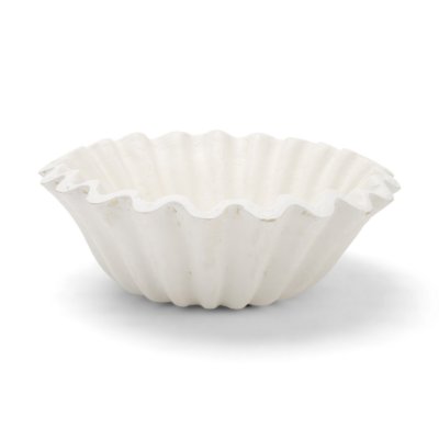 71674 - Camelia Small Fluted White Paper Mache Round Centerpiece Bowl