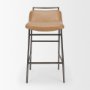 S04104 - Kavalan 33.5" Total Height PU Leather Seat Gun Metal Frame Counter Stool