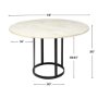 68849-AB - Tanner II 48" Round White Marble Top Black Metal Base Dining Table
