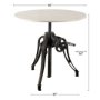 67504-AB - Emslie III 30" Round White Marble Top Black Metal Base Dining Table