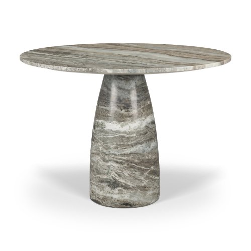 71420-AB - Allyson 42" Solid Grey Marble Round Dining Table