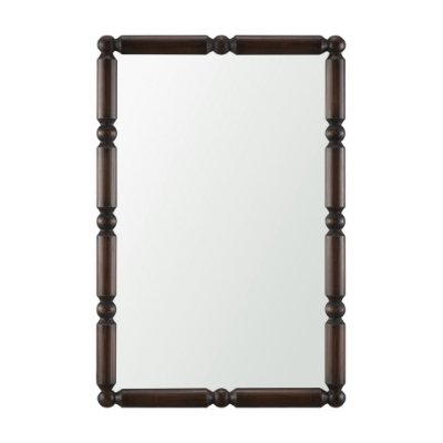 71573 - Lenora Heritage Spool Frame Wall Mirror | Dark Brown Wood